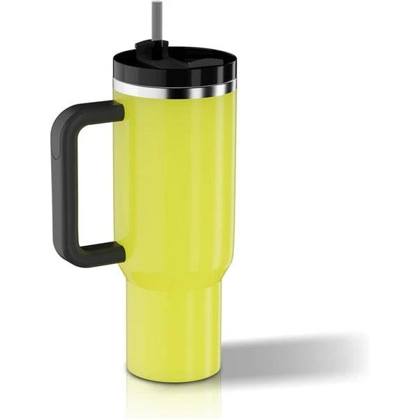 40 Oz Tumbler With Handle And Straw Lid, Insulated Stainless Steel Double Wall Spill Proof Water Bottle Travel Mug
